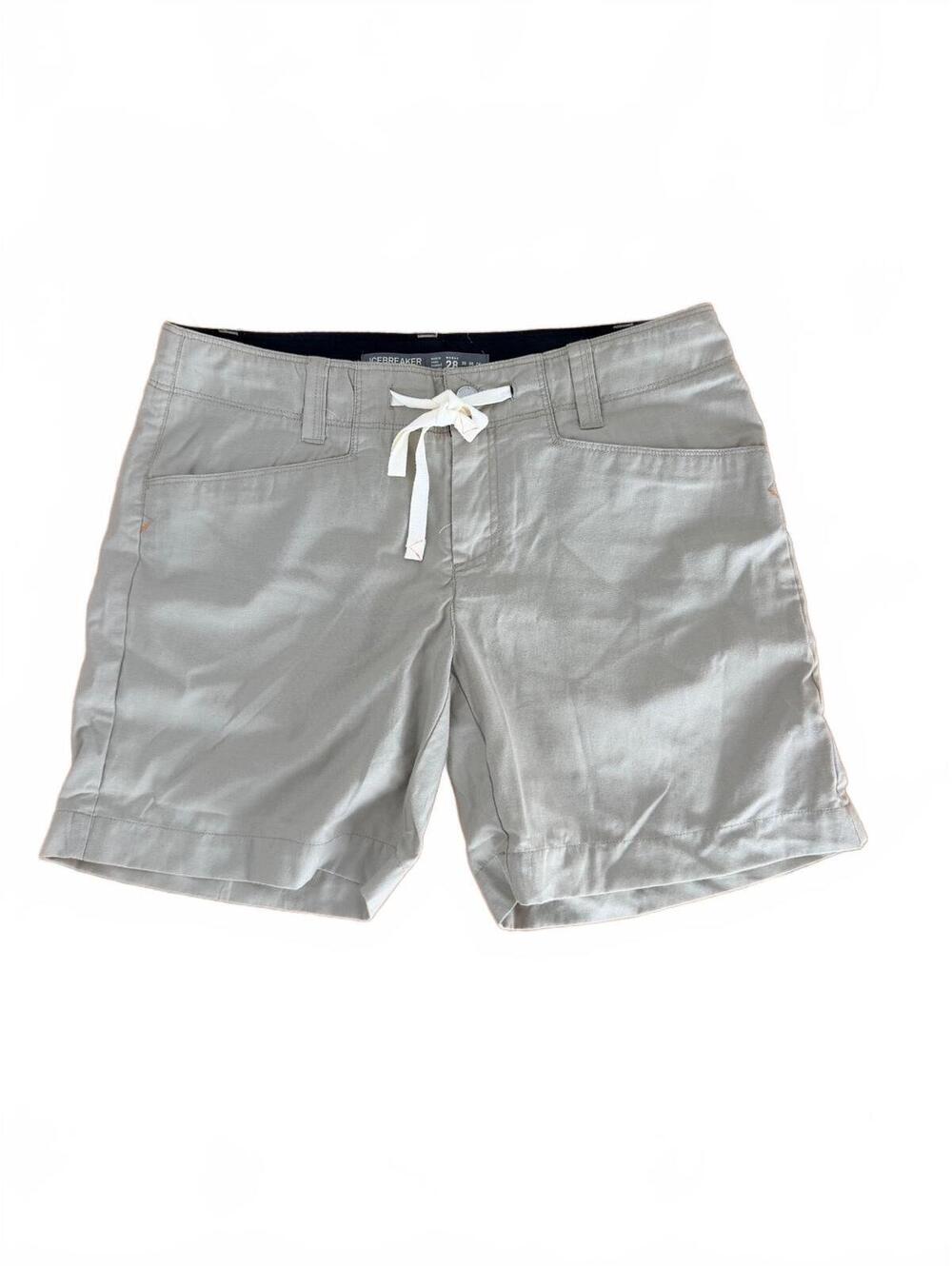 Icebreaker Merino Wool Shorts Gorpcore Granola Girl Khaki Trail Hiking Size 28